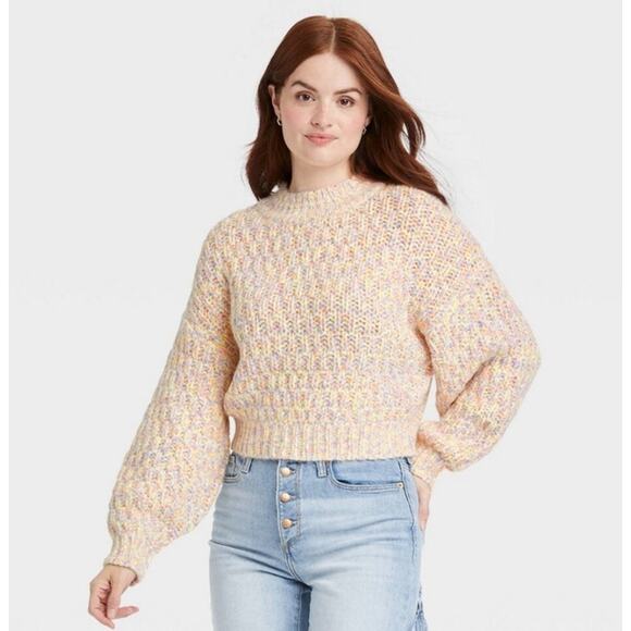 Universal Thread Multicolor Knit Sweater Cozy Pastel Pullover Size M - Picture 1 of 8